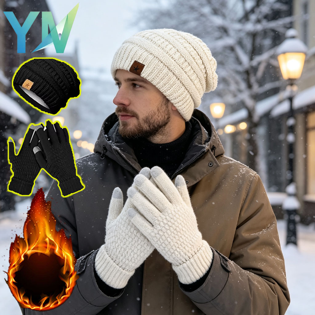 Running Gear For Winter - 1-5PCS Winter Hat Gloves Set Fleece