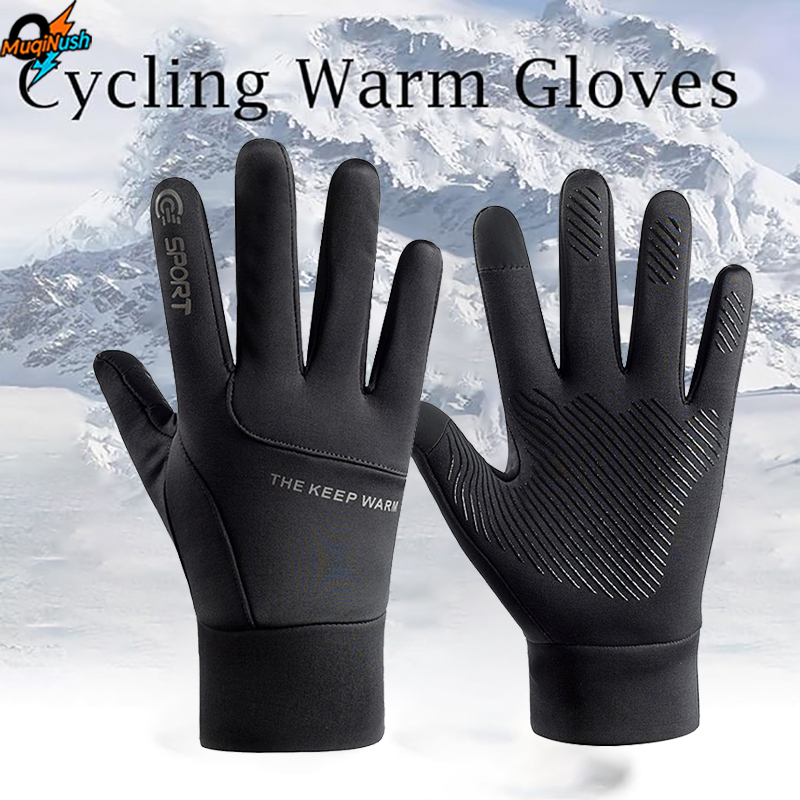 Running Gear For Winter - MuqiNush Winter Cycling Warm Gloves Anti-Slip