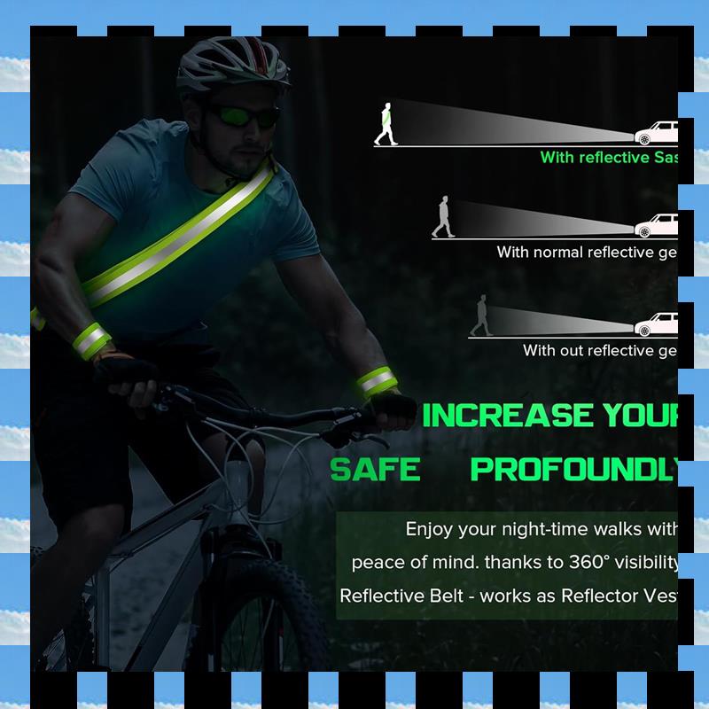 Running Gear At Night - ABME 2X Reflective Sash For Walking