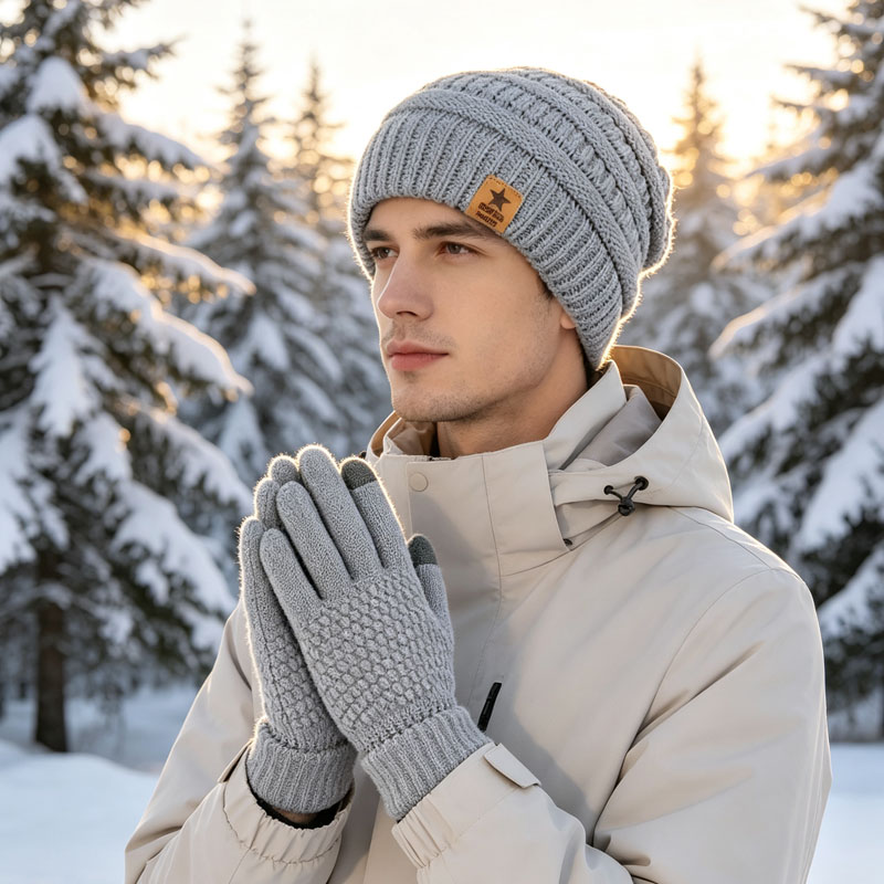 1-5PCS Winter Hat Gloves Set F - Running Gear For Winter review and price