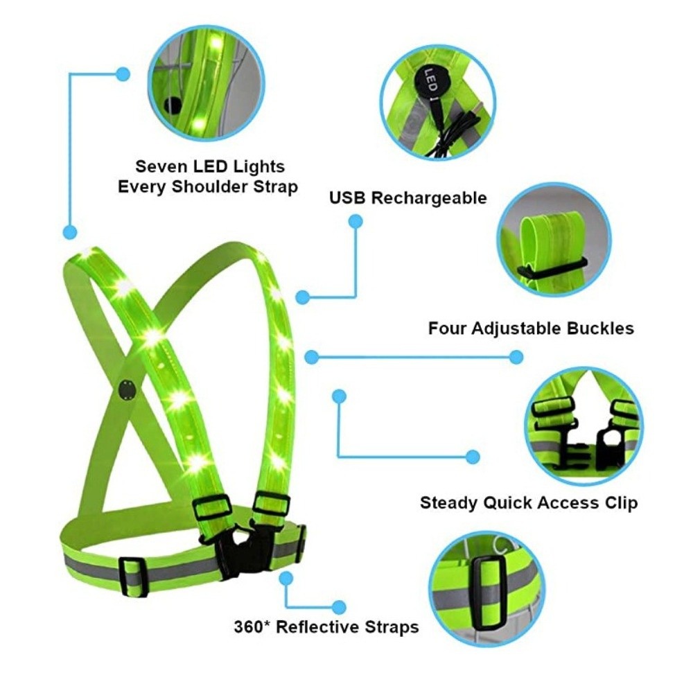 New Polyester LED Safety Vest  - Running Gear Lights review and price